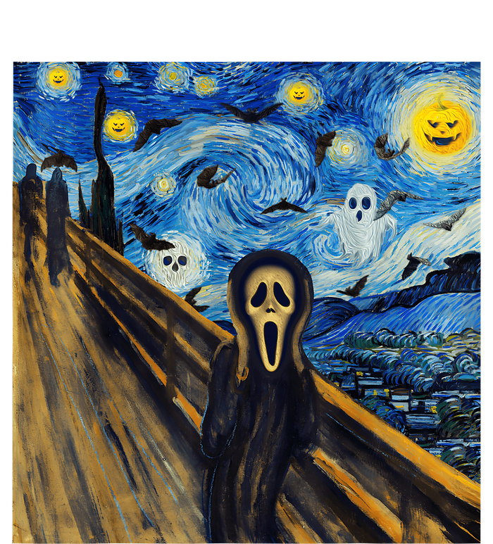 Starry Night Scream Scary Night Van Gogh Munch Halloweenmin Toddler Sweatshirt