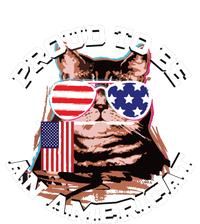 Cat US Flag Sunglasses Proud To Be An Americat Cooling Performance Crew T-Shirt