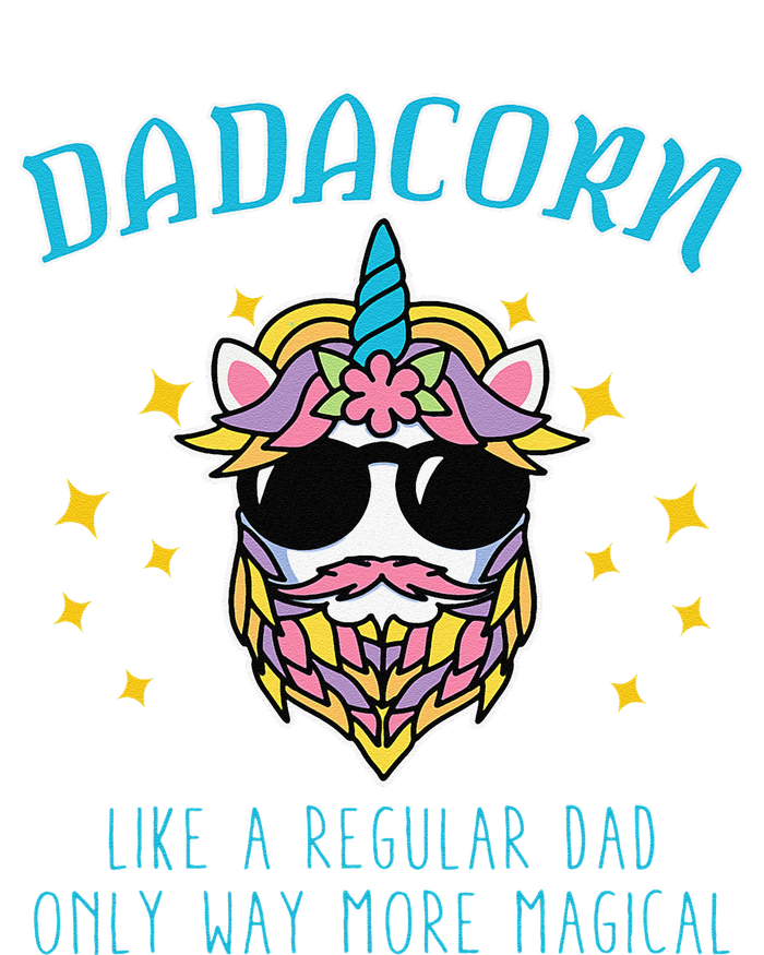 Dadacorn Fathers Day Funny Daddy Beard Graphic Dad Unicorn T-Shirt