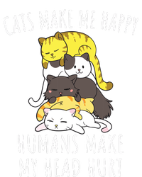 Cats Make Me Happy Humans Make My Head Hurt Women's Long Sleeve Flannel Pajama Set 