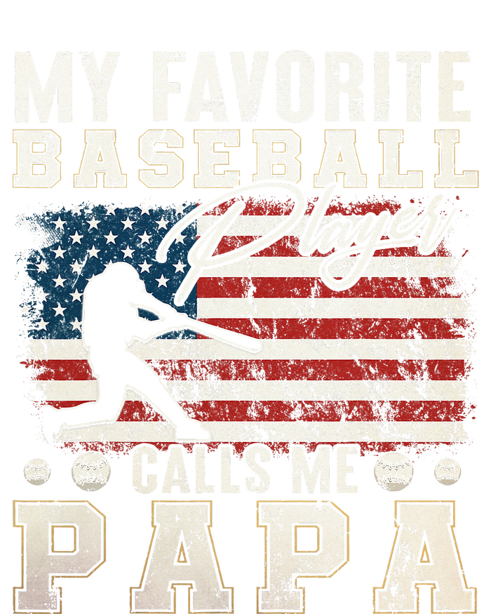 My Favorite Baseball Player Calls Me Papa American Flag V-Neck T-Shirt