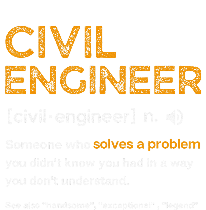 Civil Engineer Funny Definition Engineering Performance Fleece Hoodie