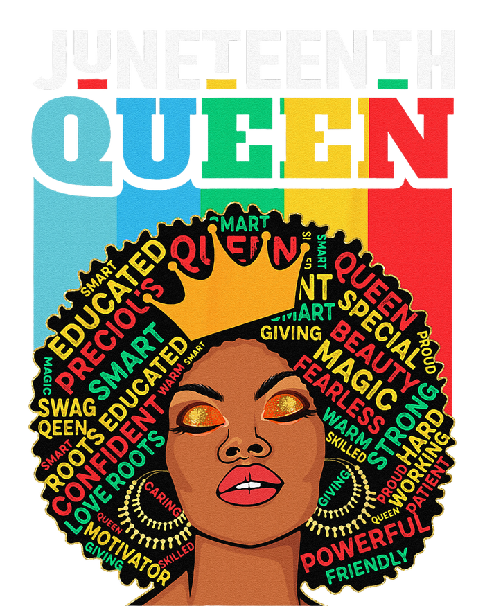 Juneteenth Wo Queen African American Black Afro T-Shirt