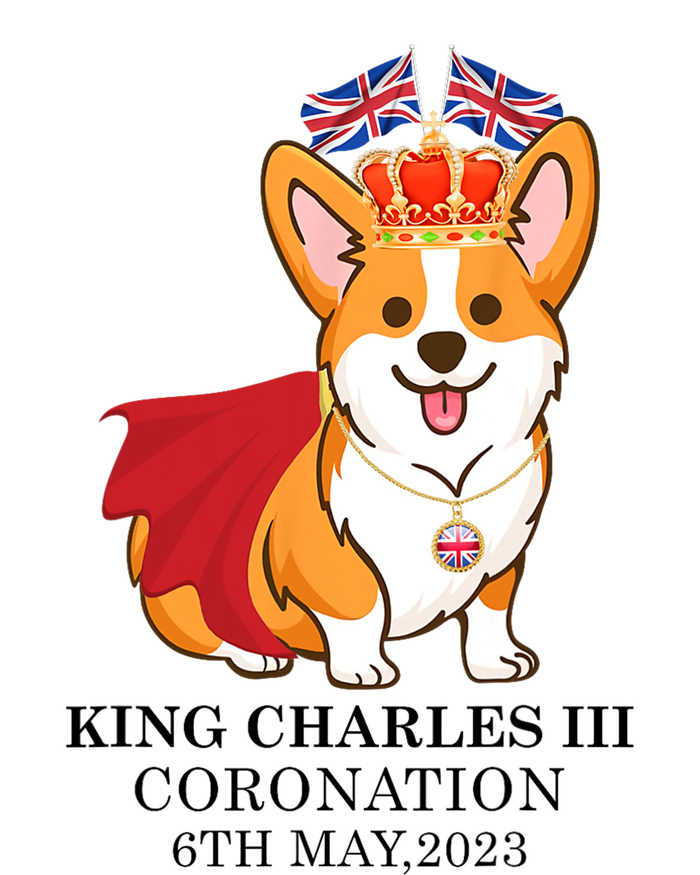 King Charles III Coronation Royal Corgi dog British flag Premium T-Shirt