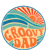 Groovy Dad 70s Aesthetic Nostalgia 1970's Hippie Dad Retro Striped Beanie with Solid Band