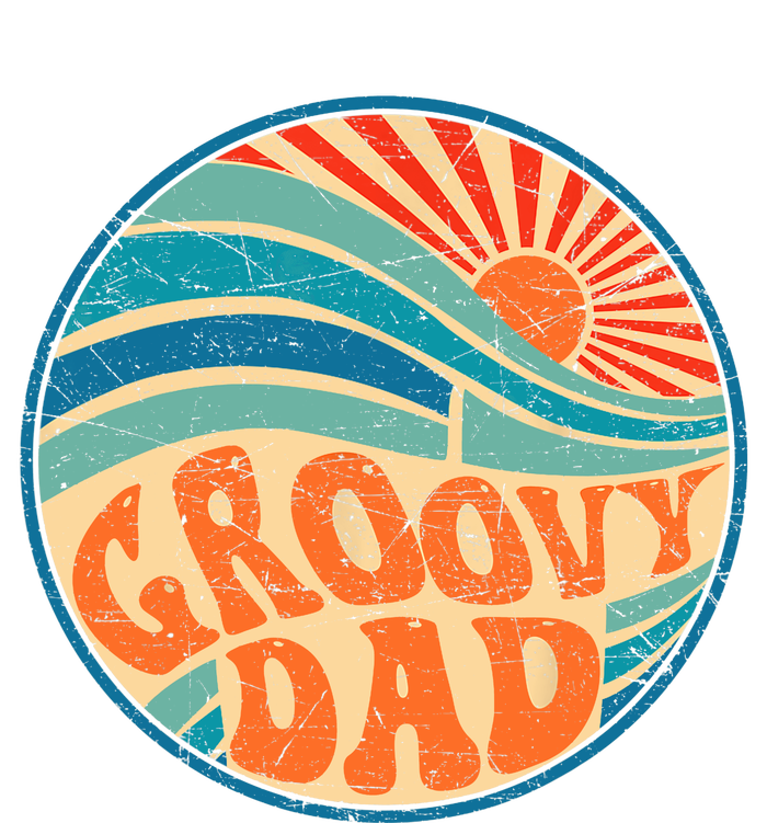 Groovy Dad 70s Aesthetic Nostalgia 1970's Hippie Dad Retro Striped Beanie with Solid Band