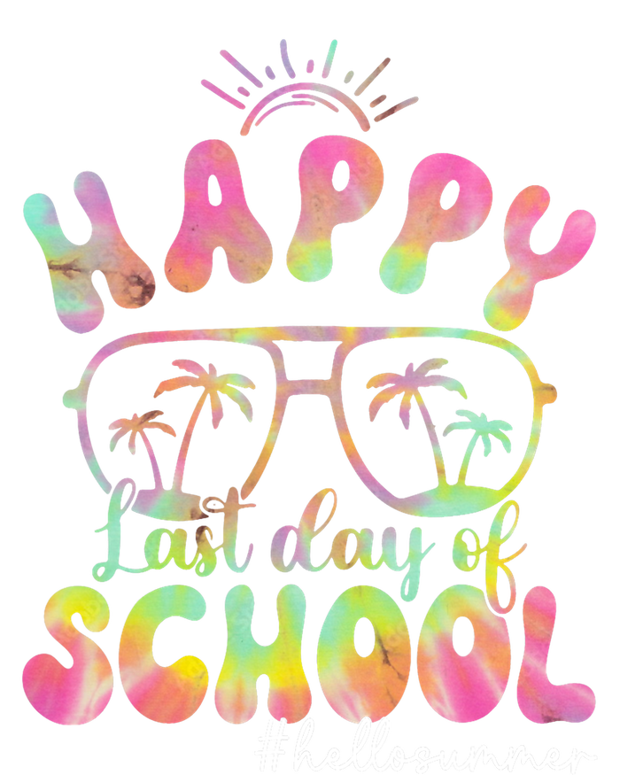 Happy Last Day Of School Hello Summer Students And Teachers Out For Summer Women's Knotted Racerback Tank