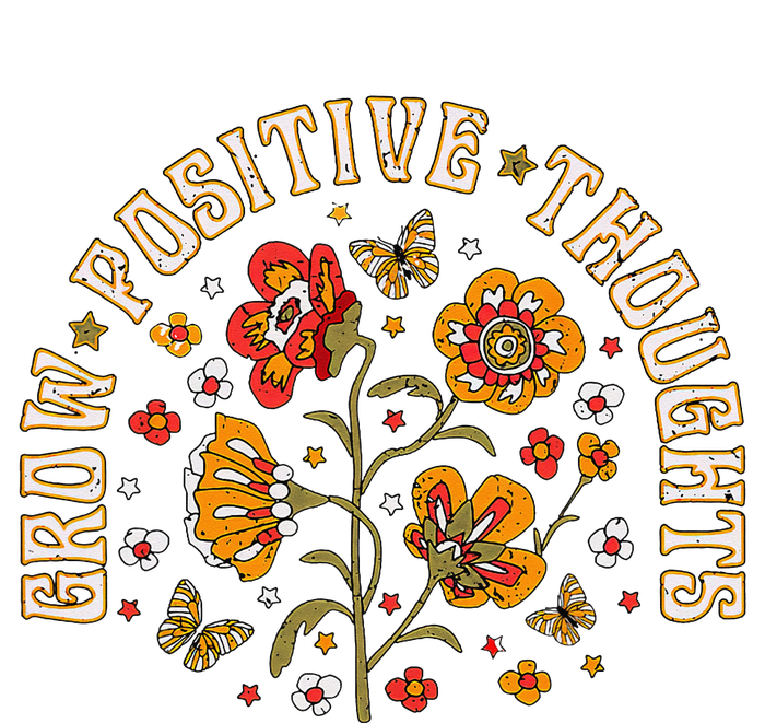 Floral Grow Positive Thoughts Boho Peace Flowers Gardeners Sweatshirt Cinch Pack Bag