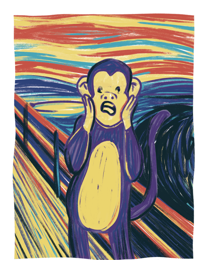 Monkey Screaming Painting Parody T-Shirt