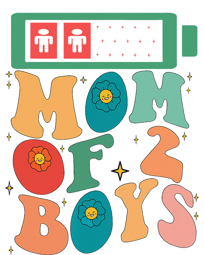 Funny Mothers Day Mom of 2Boys Outfit From Son Groovy T-Shirt