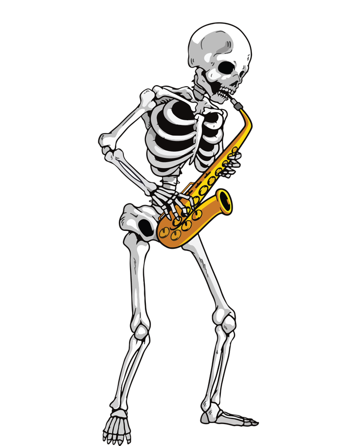 Funny Saxophone Skeleton For Men Women Saxophone Player Sax Kids Long Sleeve Shirt