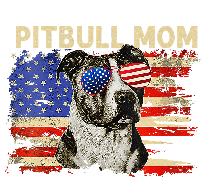 Patriotic Pitbull Mom Gifts 4th Of July American Flag USA Ladies Long Sleeve Shirt