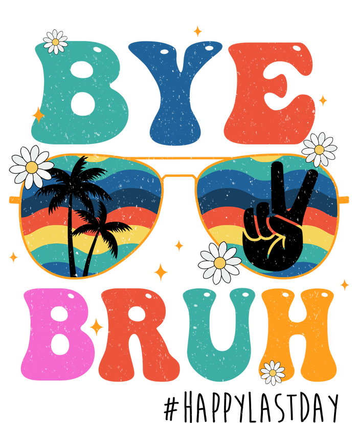 Bye Bruh Happy Last Day Of School Retro Hippie Kids Hoodie