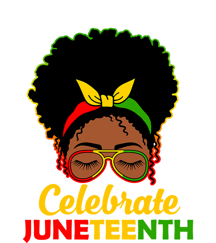 Black Women Messy Bun Juneteenth Celebrate Indepedence Day Gift African Pride T-Shirt