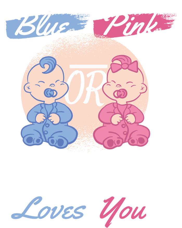 Pink Or Blue Daddy Loves You Gender Reveal Party Shower Great Gift Women's Flannel Pajama Set