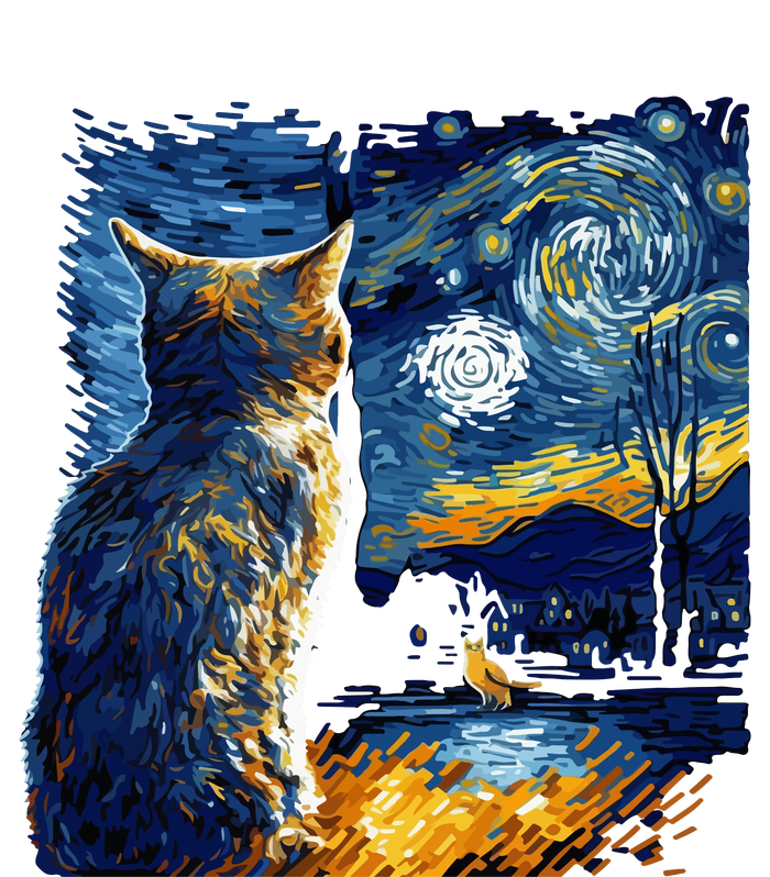 Majestic Starry Night Cat T-Shirt