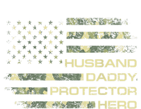 Men Husband Daddy Protector Hero Fathers Day Camo American Flag Premium Hoodie