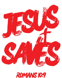 Jesus Saves Christian Faith Bold Red Letters And Cross Cute Premium T-Shirt