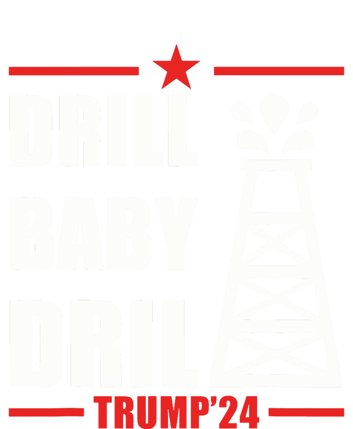 Trump 2024 Drill Baby Drill Gas Oil Rig Illustration Baby Bodysuit