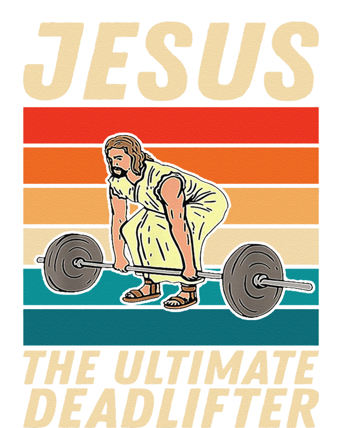 Jesus The Ultimate Deadlifter Funny Vintage Gym Christian Sustainable Beanie