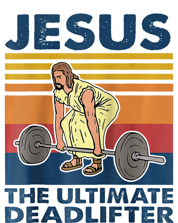 Jesus The Ultimate Deadlifter Funny Vintage Gym Christian Raglan Baseball Cooling Performance Crew T-Shirt