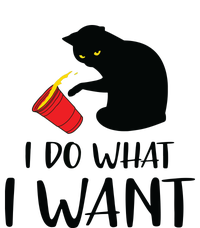 I Do What I Want Funny Black Cat Red Cup Funny My Cat V-Neck T-Shirt