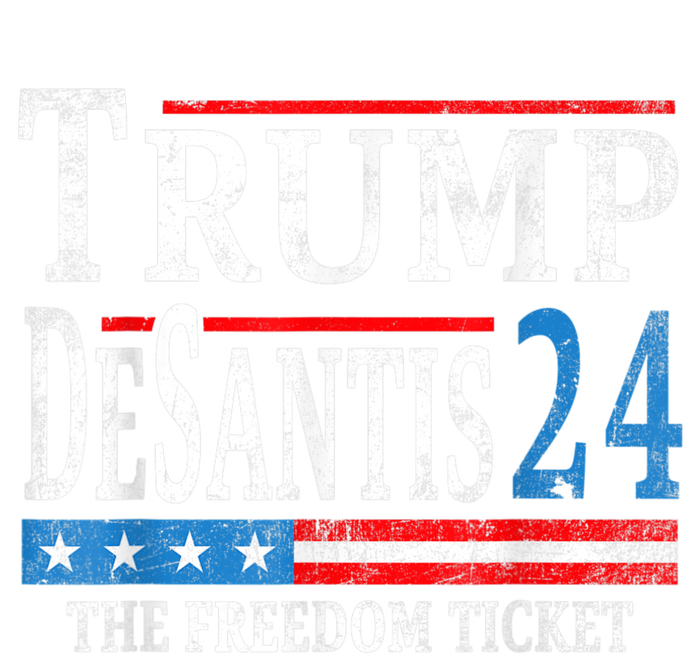 Vintage Trump Desantis 2024 The Freedom Ticket USA Flag Kids Long Sleeve Shirt