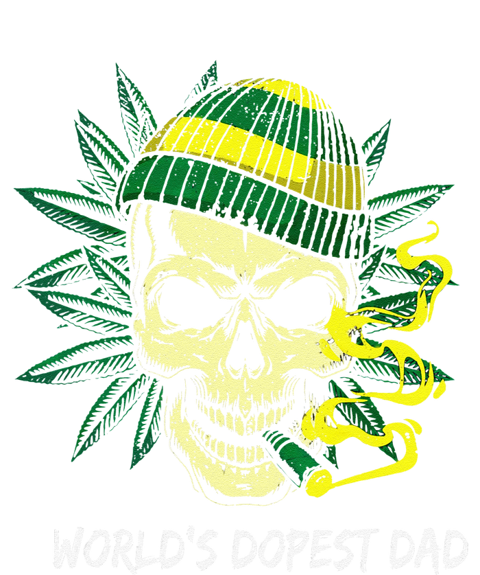 Worlds Dopest Dad Skull Weed 420 Cannabis Fun Fathers Day Cooling Performance Crew T-Shirt