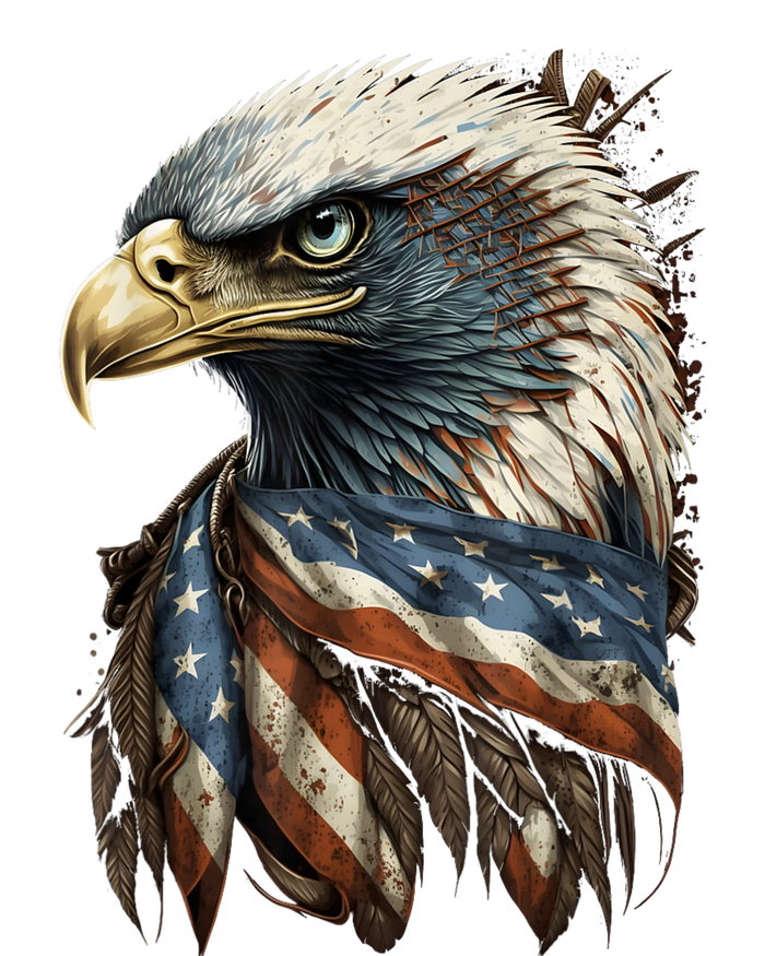 Patriotic Bald Eagle 4th Of July Men USA American Flag T-Shirt