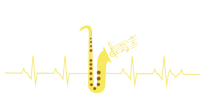 Saxophone Funny Heartbeat EKG Puls Heart Rate Sax Musician T-Shirt