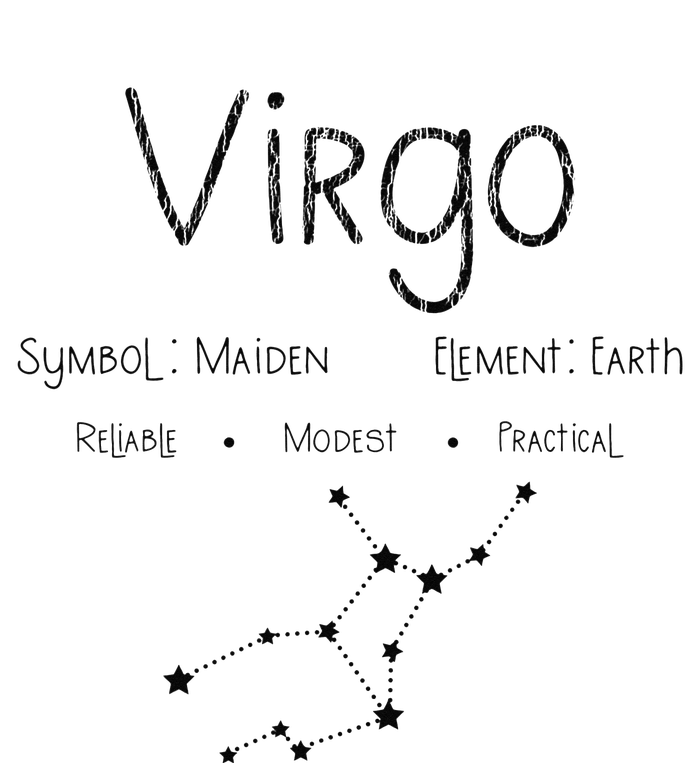 Vintage Virgo Horoscope Astrology Star Sign Birthday Gift Womens CVC Long Sleeve Shirt