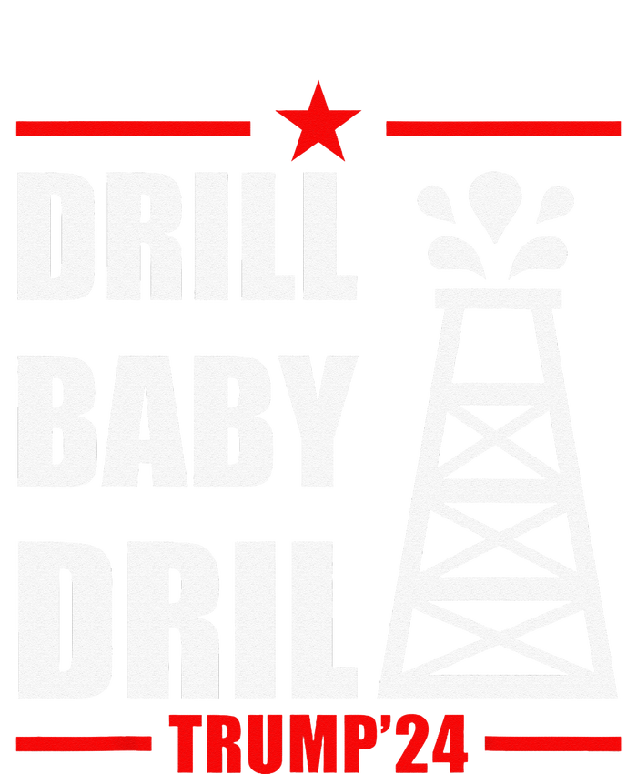 Funny Trump 2024 Drill Baby Drill Gas Oil Rig Illustration Baby Bodysuit