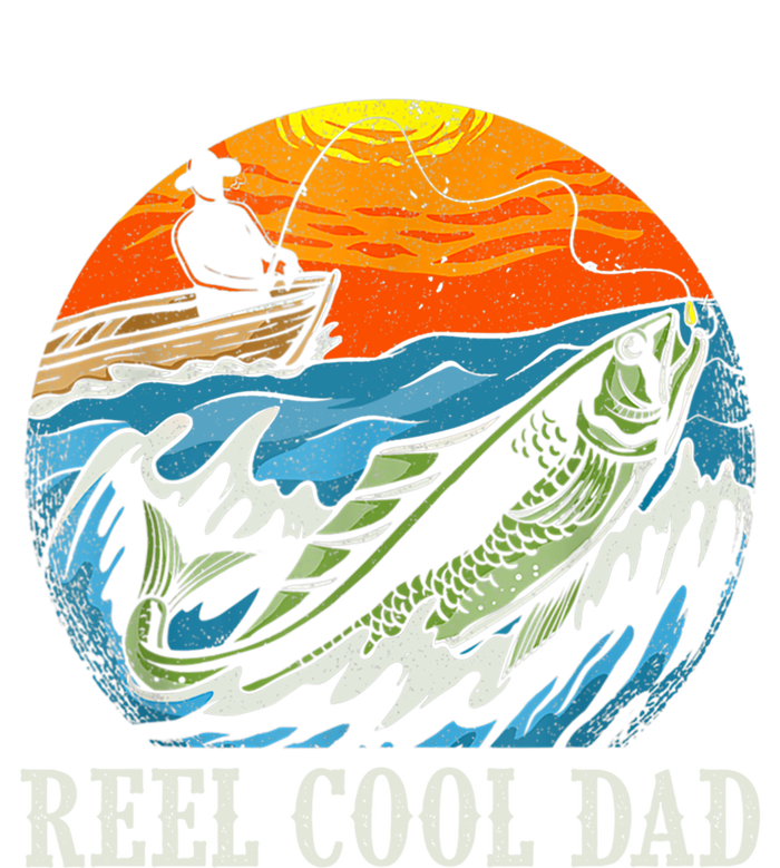 Funny Fisher Retro Sunset Reel Cool Dad Fishing Gift T-Shirt