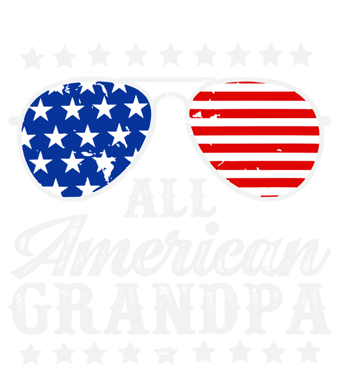 All American Grandpa 4th Of July Family Matching Sunglasses Fathers Day Womens Cotton Relaxed Long Sleeve T-Shirt