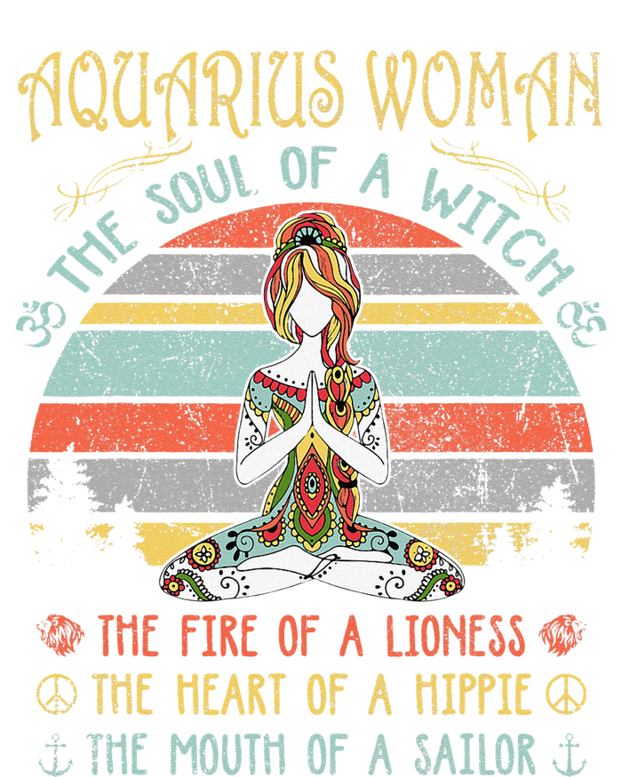 Aquarius Woman The Soul Of A Witch Vintage Birthday T-Shirt