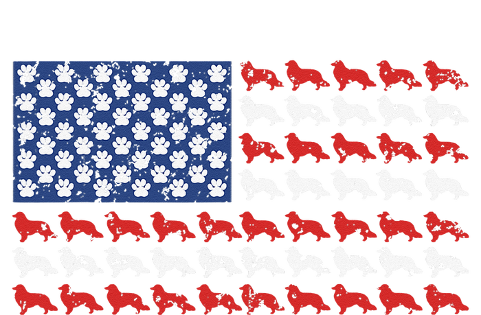 American flag usa Rough Collie 4th of July with dog paw T-Shirt