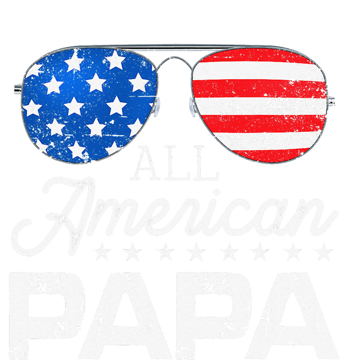 All American Papa 4th of July Father's Day USA Flag Full Zip Hoodie