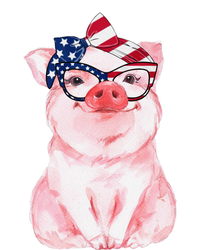 Cute Pig 4th Of July USA Flag Patriotic American Piggy Joke T-Shirt