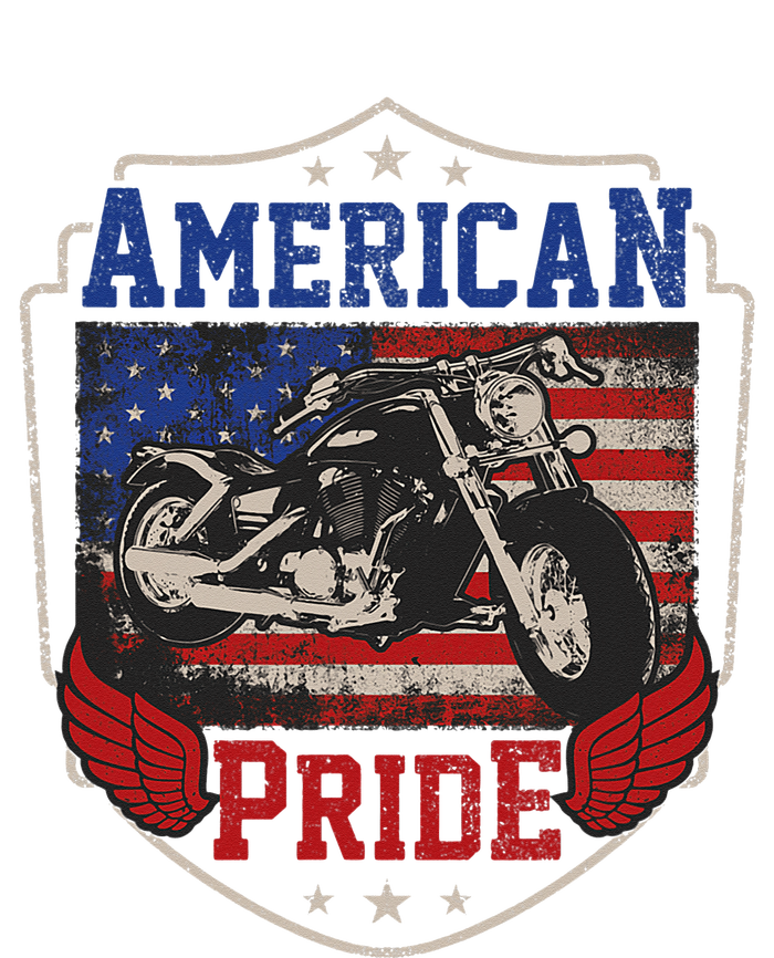 American Motorcycle Pride Vintage Proud biker 4th of July Sustainable Beanie