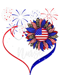 Patriotic Nurse 4th Of July American Flag Sunflower Love T-Shirt