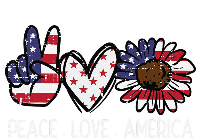 Peace Love America US Flag Fourth Wo 4th Of July Patriot T-Shirt