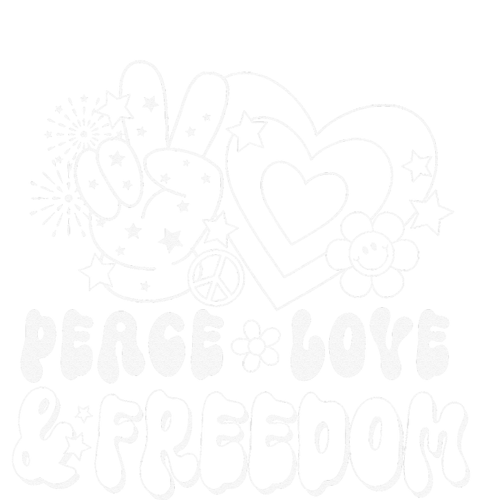 Peace Love America US Flag Groovy Freedom Day 4th Of July Toddler Hoodie