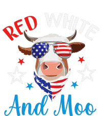 Red White And Moo 4th Of July Cow USA Flag Farmer Patriotic T-Shirt