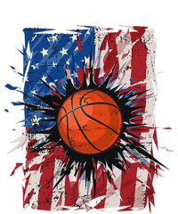 Patriotic Basketball 4th of July USA American Flag Drawstring Bag