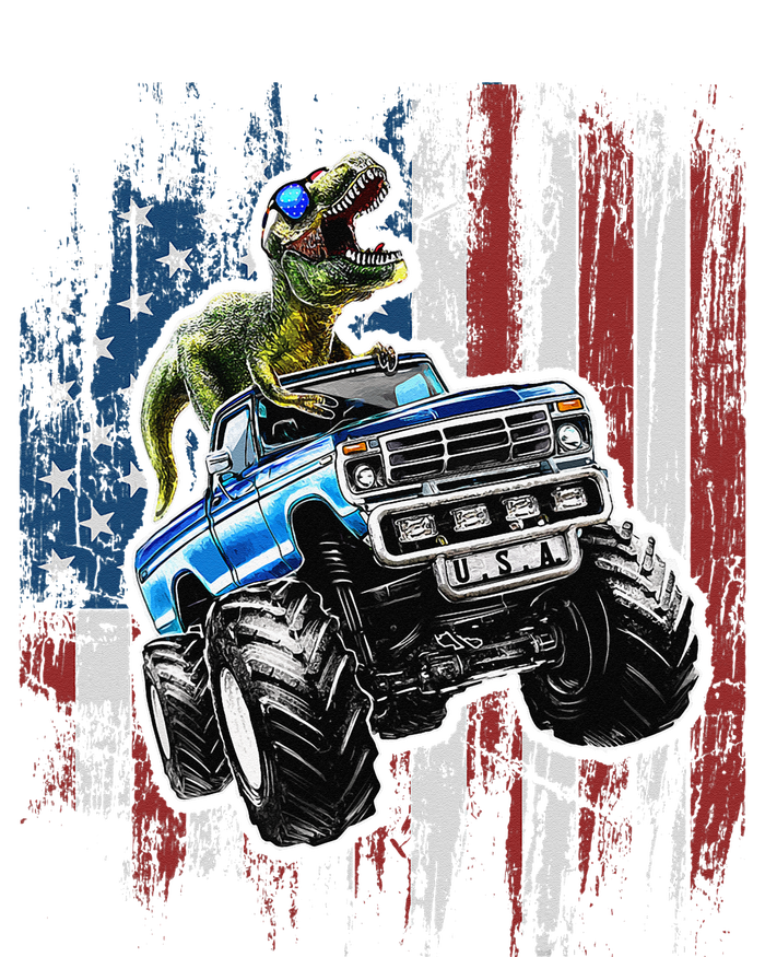 T Rex Dinosaur Monster Truck 4th of July American Flag Ladies Essential Tank