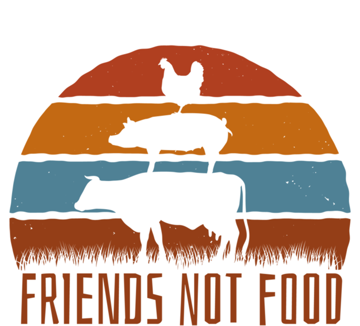 Friends Not Food Vegetarian Vegan Love Animals Sunset Meme Funny Gift Tall T-Shirt