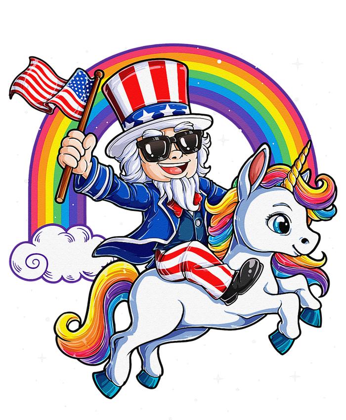 Unicorn Uncle Sam 4th of July Mericorn  USA Flag Tall Hoodie