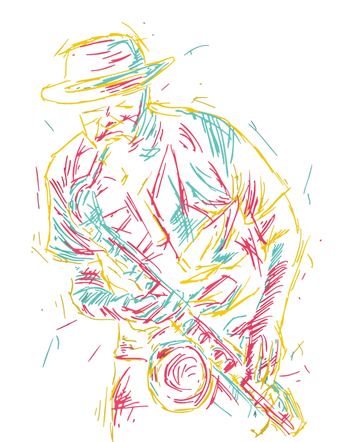 Saxophone Player Abstract Art T-Shirt