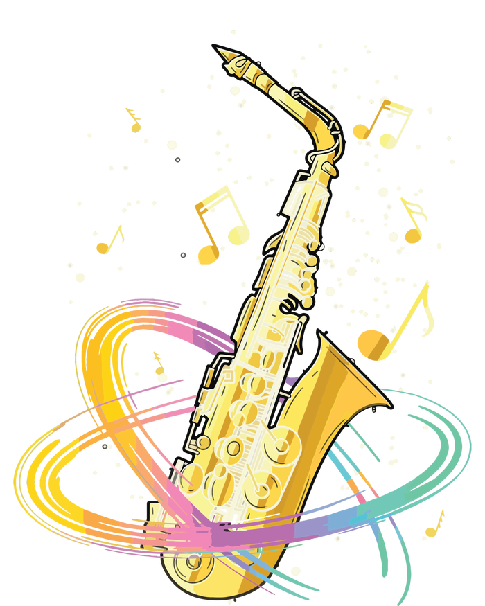 Saxophone Player Musical Notes Jazz Musician Saxophonist Sax Tall T-Shirt