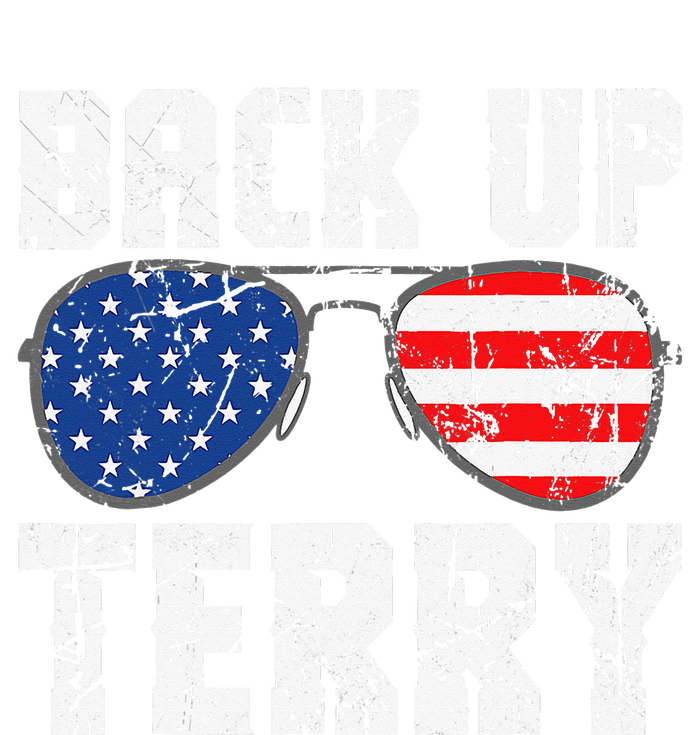 Back Up Terry American Flag USA 4th Of July Sunglasses Women's Knotted Racerback Tank